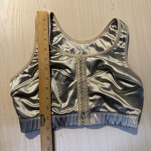 ENell Bra High Impact Sports Bra Front Closure 36DDD 38C 38D 40C Beige Workout - Picture 7 of 9